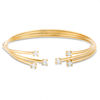 Thumbnail Image 1 of 3mm Cubic Zirconia Twisted Triple Row Cuff in 10K Gold Bonded Sterling Silver