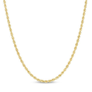 012 Gauge Rope Chain Choker Necklace in 10K Gold - 16"