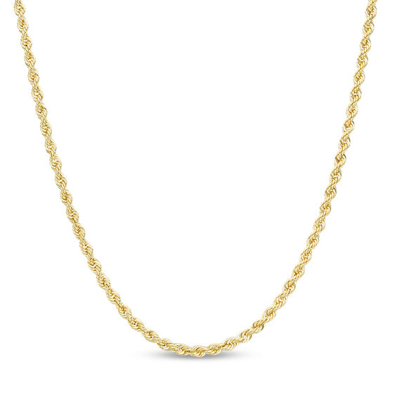 012 Gauge Rope Chain Choker Necklace in 10K Gold - 16"