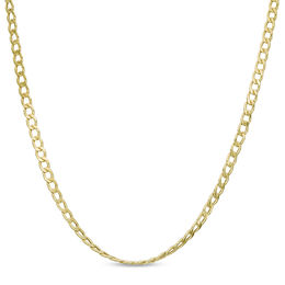 Made in Italy 080 Gauge Air Solid Curb Chain Necklace in 10K Hollow Gold - 30&quot;