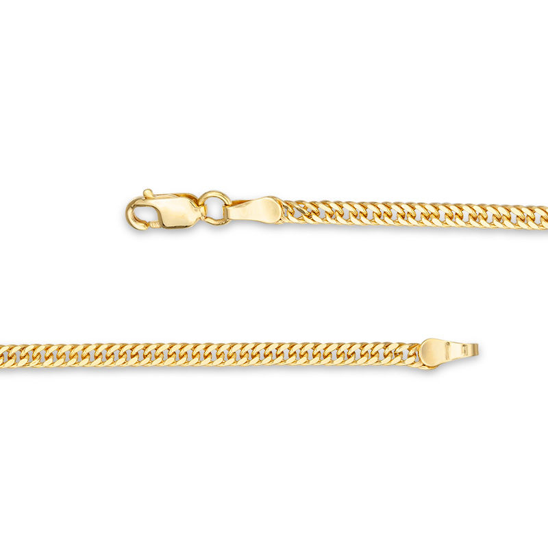 Main Image 2 of Made in Italy 050 Gauge Curb Chain Necklace in 10K Gold - 18"