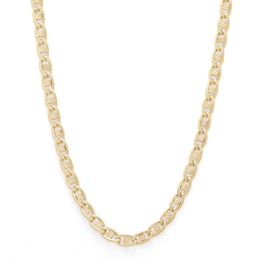 Made in Italy 075 Gauge Diamond-Cut Mariner Chain Necklace in 10K Hollow Gold - 18&quot;