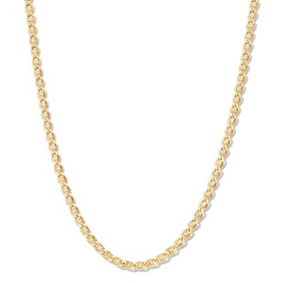 10K Hollow Gold Diamond-Cut Mariner Chain Made in Italy