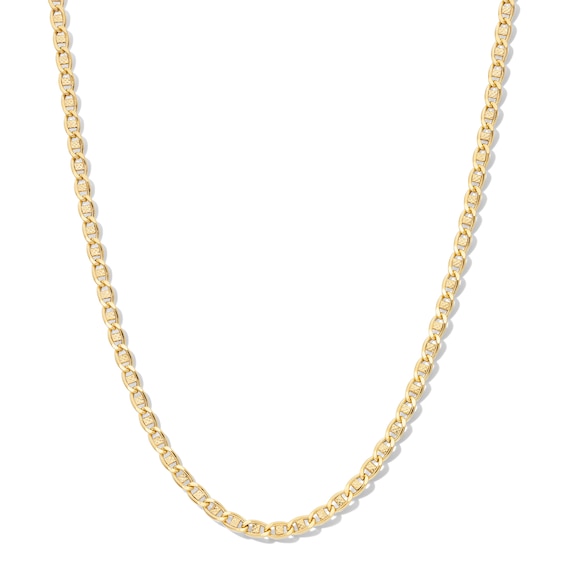 Made in Italy 3mm Diamond-Cut Mariner Chain Necklace in 10K Hollow Gold - 18"