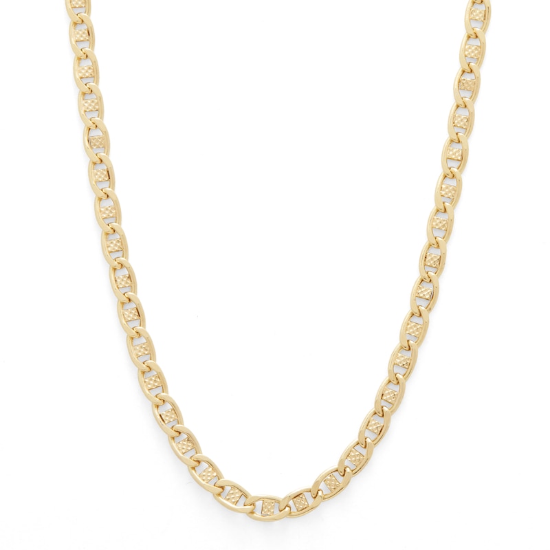 Made in Italy 3mm Diamond-Cut Mariner Chain Necklace in 10K Hollow Gold - 18"