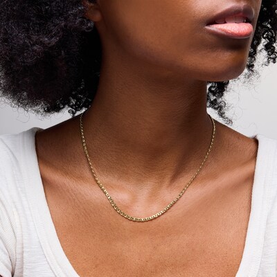 10K Hollow Gold Diamond-Cut Mariner Chain Made in Italy
