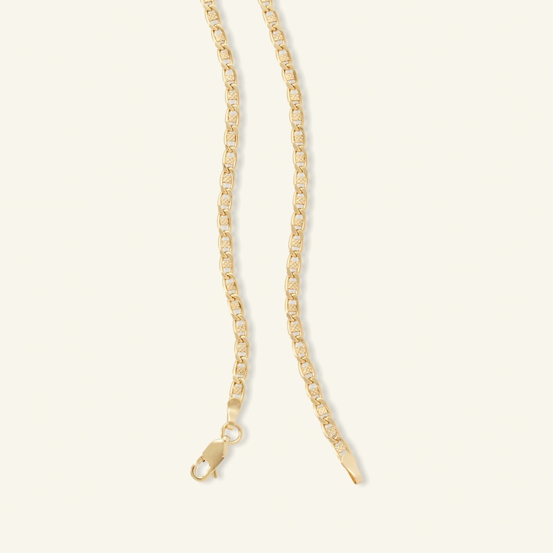 Made in Italy 3mm Diamond-Cut Mariner Chain Necklace in 10K Hollow Gold - 18"