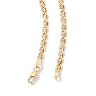 10K Hollow Gold Diamond-Cut Mariner Chain Made in Italy