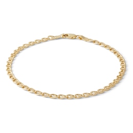 Made in Italy 3mm Diamond-Cut Mariner Chain Bracelet in 10K Hollow Gold - 7.5&quot;