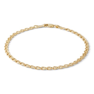 Made in Italy 3mm Diamond-Cut Mariner Chain Bracelet in 10K Hollow Gold - 7.5"