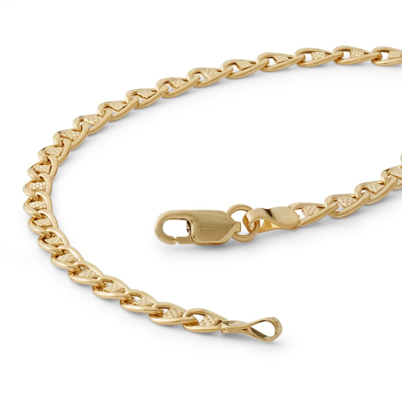 Made in Italy 3mm Diamond-Cut Mariner Chain Bracelet in 10K Hollow Gold - 7.5"