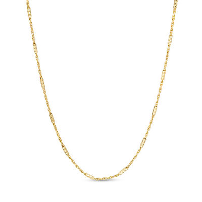 Diamond-Cut Bar Station Rope Chain Necklace in 10K Gold - 18"