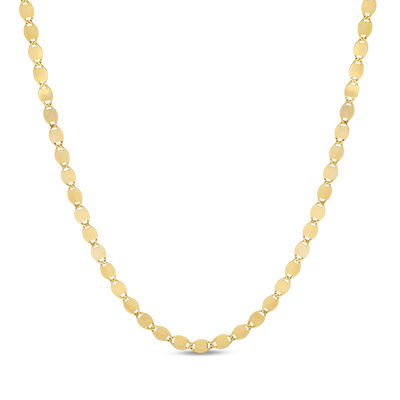 040 Gauge Oval Valentino Chain Necklace in 10K Gold - 36"