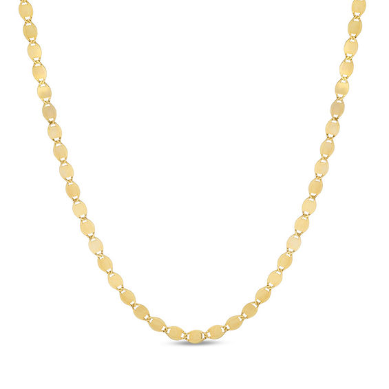 040 Gauge Oval Valentino Chain Necklace in 10K Gold - 36"