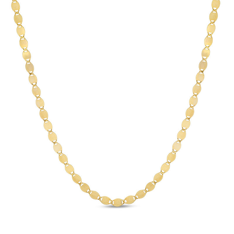 Main Image 1 of 040 Gauge Oval Valentino Chain Necklace in 10K Gold - 36"