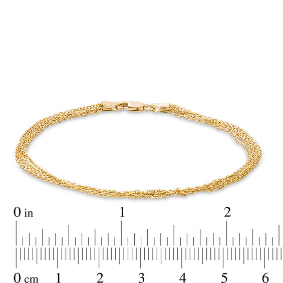 Five Strand Cable Chain Bracelet in 10K Gold - 7.5"