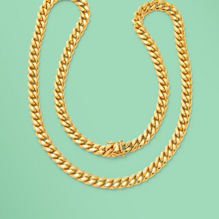 140 Gauge Miami Curb Chain Necklace in 10K Gold - 20"