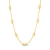 Thumbnail Image 1 of Diamond-Cut Oval Bead Station Choker Necklace in 10K Gold - 16&quot;