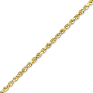 016 Gauge Hollow Rope Chain Bracelet in 14K Gold - 7.5"