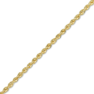 016 Gauge Hollow Rope Chain Bracelet in 14K Gold - 7.5"