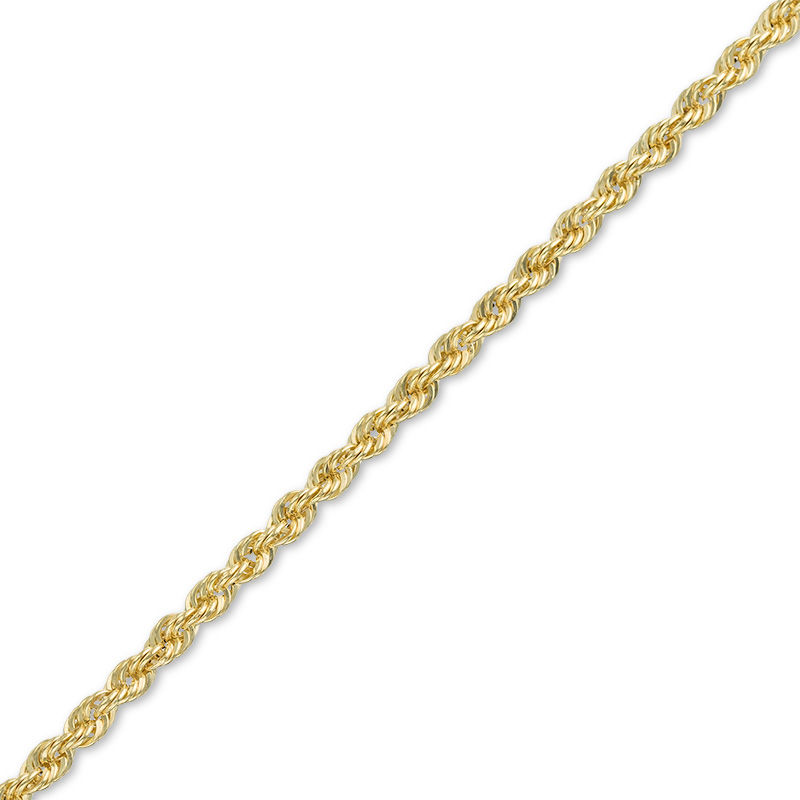 016 Gauge Hollow Rope Chain Bracelet in 14K Gold - 7.5"