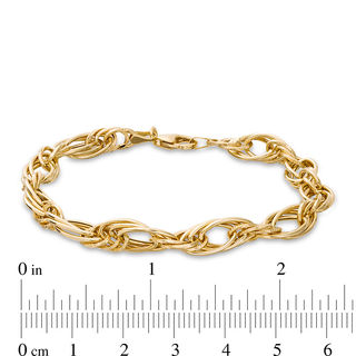 Chunky Layered Bracelet in 10K Gold Bonded Sterling Silver - 7.5"