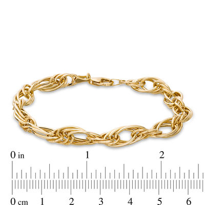 Chunky Layered Bracelet in 10K Gold Bonded Sterling Silver - 7.5"