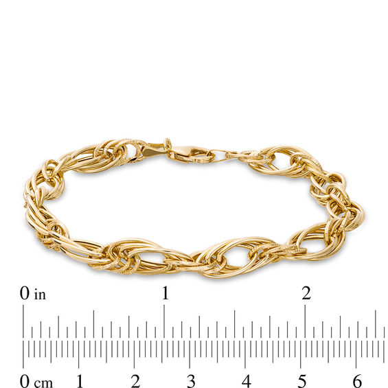 Chunky Layered Bracelet in 10K Gold Bonded Sterling Silver - 7.5"