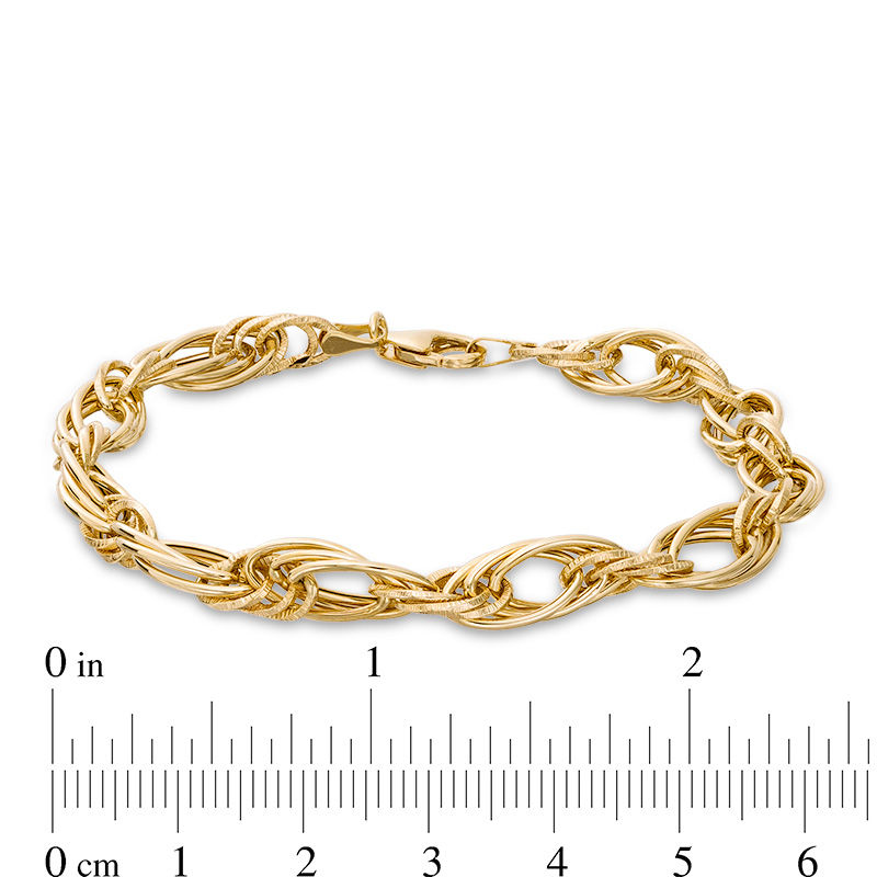 Chunky Layered Bracelet in 10K Gold Bonded Sterling Silver - 7.5"