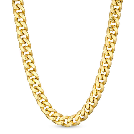 220 Gauge Miami Curb Chain Necklace in 10K Gold Bonded Sterling Silver - 22"