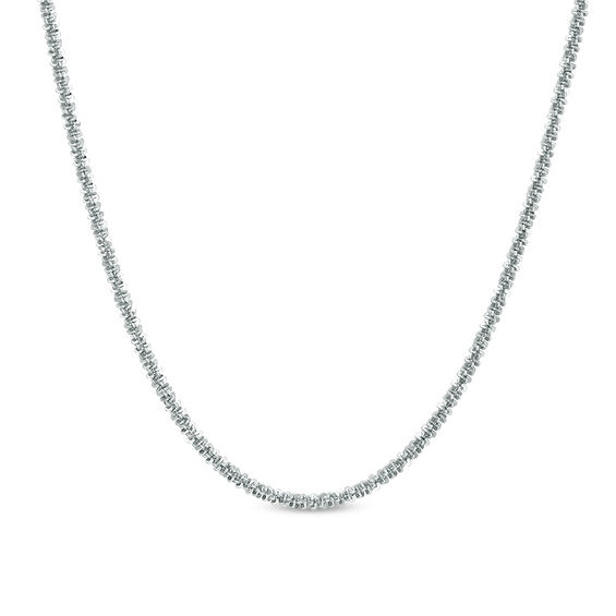 030 Gauge Sparkle Bead Chain Choker Necklace in Sterling Silver - 16"