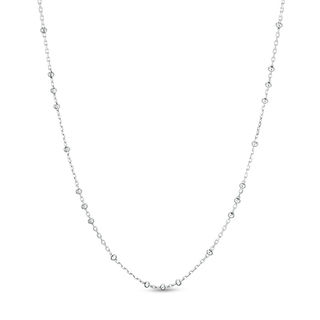 Bead Station Chain Necklace in Sterling Silver - 18"