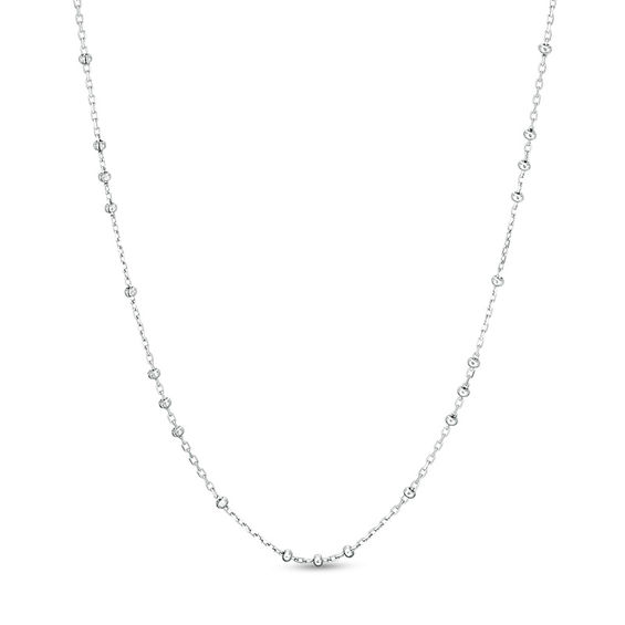Bead Station Chain Necklace in Sterling Silver - 18"