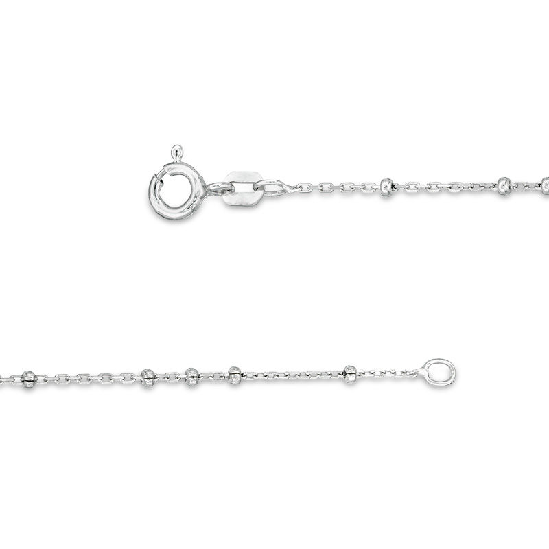 Main Image 2 of Bead Station Chain Necklace in Sterling Silver - 18"
