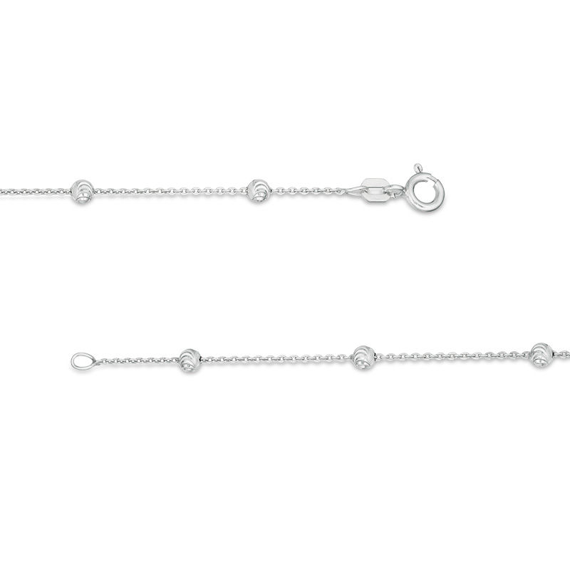 Main Image 2 of Diamond-Cut Hollow Bead Station Necklace in Sterling Silver
