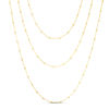 Thumbnail Image 1 of Triple Strand Bead Station Bib Necklace in 10K Gold - 20&quot;