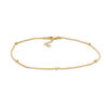 Diamond-Cut Bead Station Anklet in 10K Gold - 10"