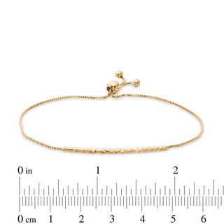 Diamond-Cut Bar Bolo Bracelet in 10K Gold - 9"