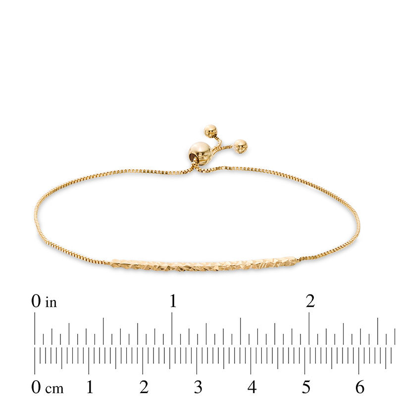 Main Image 2 of Diamond-Cut Bar Bolo Bracelet in 10K Gold - 9"