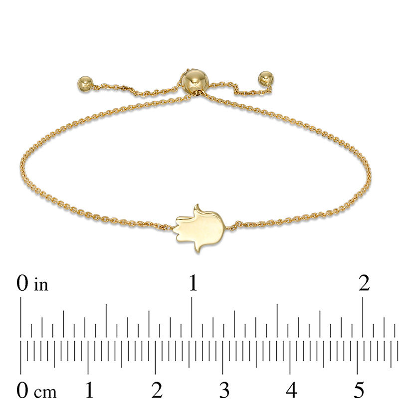 Main Image 2 of Polished Hamsa Bolo Bracelet in 10K Gold - 9.5"