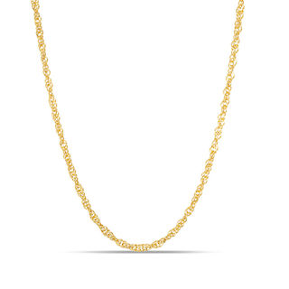 Child's 030 Gauge Hollow Singapore Chain Necklace in 14K Gold - 13"