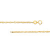 Thumbnail Image 2 of Child's 030 Gauge Hollow Singapore Chain Necklace in 14K Gold - 13"