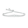 Thumbnail Image 1 of Graduated Cubic Zirconia Bolo Bracelet in Sterling Silver - 9.5"