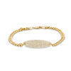 Thumbnail Image 1 of Cubic Zirconia Oval ID Bracelet in 10K Gold - 7.25"