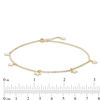 Star Dangle Anklet in 10K Gold - 10"