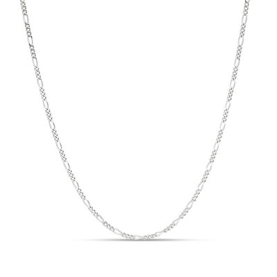 Gauge Figaro Chain Necklace in Sterling Silver