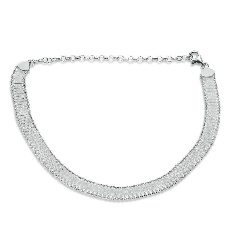 Main Image 1 of Bar Choker Necklace in Sterling Silver - 16"