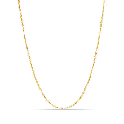 028 Gauge Curb Chain Necklace in 10K Gold - 18"