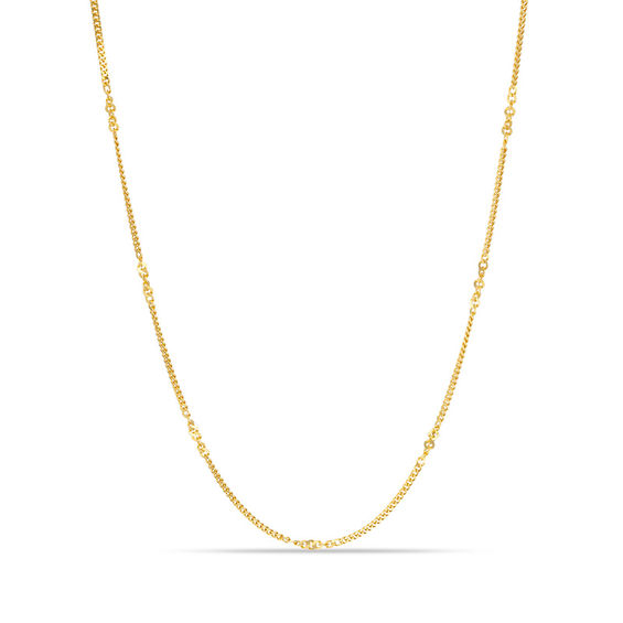 028 Gauge Curb Chain Necklace in 10K Gold - 18"