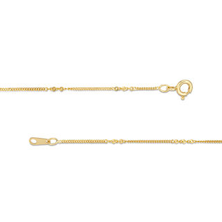 028 Gauge Curb Chain Necklace in 10K Gold - 18"